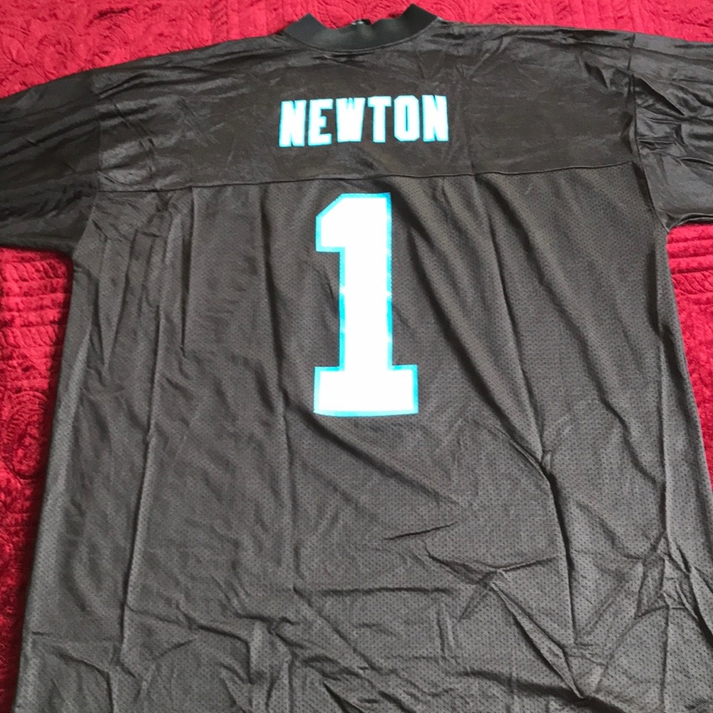 CAM NEWTON CAROLINA PANTHERS REEBOK BLACK JERSEY